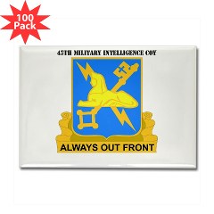 45MIC - M01 - 01 - DUI - 45th Military Intelligence Coy with text Rectangle Magnet (100 pack) - Click Image to Close