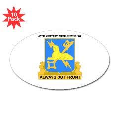 45MIC - M01 - 01 - DUI - 45th Military Intelligence Coy with text Sticker (Oval 10 pk) - Click Image to Close