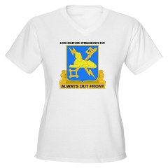 45MIC - A01 - 04 - DUI - 45th Military Intelligence Coy with text Women's V-Neck T-Shirt - Click Image to Close