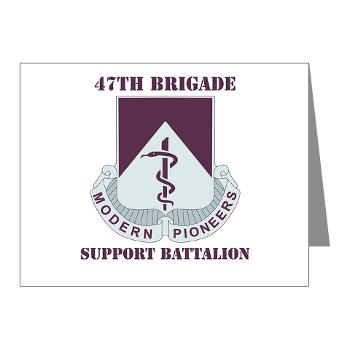 47BSB - M01 - 02 - DUI - 47th Bde - Support Bn with Text - Note Cards (Pk of 20)