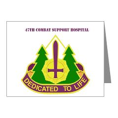 47CSH - M01 - 02 - DUI - 47th Combat Support Hospital with Text Note Cards (Pk of 20) - Click Image to Close