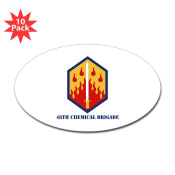 48CB - M01 - 01 - 48th Chemical Brigade with Text - Sticker (Oval 10 pk)