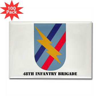 48IB - M01 - 01 - SSI - 48th Infantry Brigade with Text - Rectangle Magnet (100 pack)