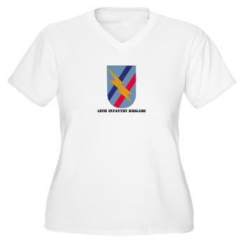 48IB - A01 - 04 - SSI - 48th Infantry Brigade with Text - Women's V-Neck T-Shirt