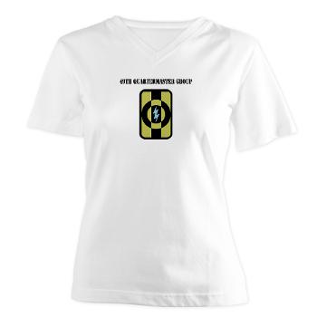 49QG - A01 - 04 - 49th Quartermaster Group with Text - Women's V-Neck T-Shirt