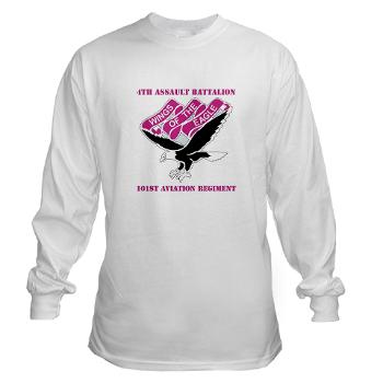 4AB101AR - A01 - 03 - DUI - 4th Aslt Bn - 101st Avn Regt with Text - Long Sleeve T-Shirt - Click Image to Close