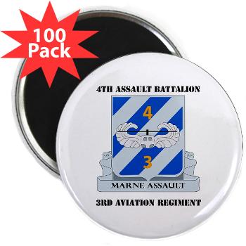4AB3AR - M01 - 01 - DUI - 4th Assault Bn - 3rd Aviation Regiment with Text 2.25" Magnet (100 pack)
