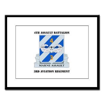 4AB3AR - M01 - 02 - DUI - 4th Assault Bn - 3rd Aviation Regiment with Text Large Framed Print