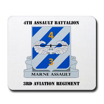 4AB3AR - M01 - 03 - DUI - 4th Assault Bn - 3rd Aviation Regiment with Text Mousepad