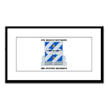 4AB3AR - M01 - 02 - DUI - 4th Assault Bn - 3rd Aviation Regiment with Text Small Framed Print - Click Image to Close
