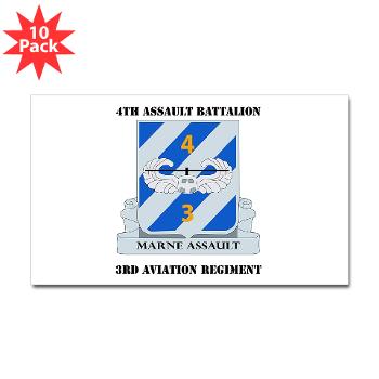 4AB3AR - M01 - 01 - DUI - 4th Assault Bn - 3rd Aviation Regiment with Text Sticker (Rectangle 10 pk)
