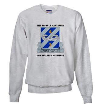 4AB3AR - A01 - 03 - DUI - 4th Assault Bn - 3rd Aviation Regiment with Text Sweatshirt - Click Image to Close