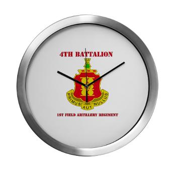 4B1FAR - M01 - 03 - DUI - 4th Battalion - 1st Field Artillery Regiment with Text - Modern Wall Clock