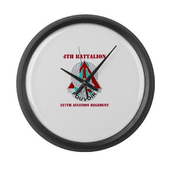 4B227AR - M01 - 03 - DUI - 4th Battalion - 227th Aviation Regt with Text - Large Wall Clock - Click Image to Close