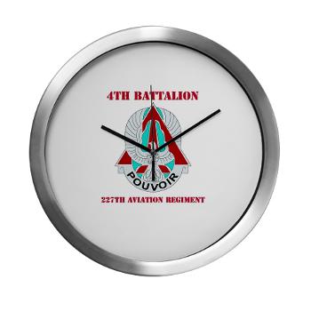 4B227AR - M01 - 03 - DUI - 4th Battalion - 227th Aviation Regt with Text - Modern Wall Clock - Click Image to Close