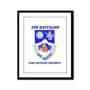 4B23IR - M01 - 02 - DUI - 4th Battalion - 23rd Infantry Regiment with text Framed Panel Print