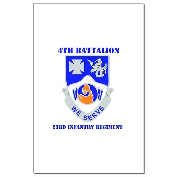 4B23IR - M01 - 02 - DUI - 4th Battalion - 23rd Infantry Regiment with text Mini Poster Print
