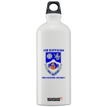 4B23IR - M01 - 03 - DUI - 4th Battalion - 23rd Infantry Regiment with text Sigg Water Bottle 1.0L