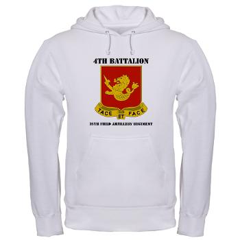 4B25FAR - A01 - 03 - DUI - 4th Bn - 25th Field Artillery Regiment with Text Hooded Sweatshirt