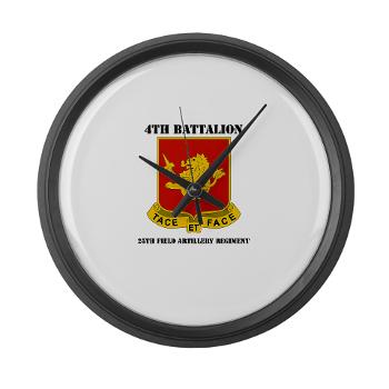 4B25FAR - M01 - 03 - DUI - 4th Bn - 25th Field Artillery Regiment with Text Large Wall Clock