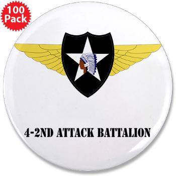 4B2AB - M01 - 01 - SSI - 4-2nd Attack Bn with Text 3.5" Button (100 pack)
