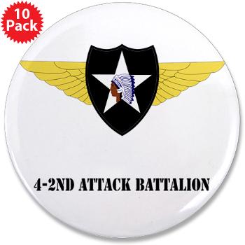 4B2AB - M01 - 01 - SSI - 4-2nd Attack Bn with Text 3.5" Button (10 pack)