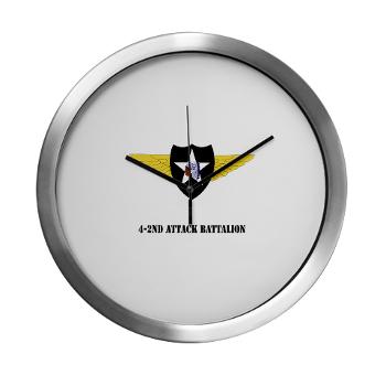 4B2AB - M01 - 03 - SSI - 4-2nd Attack Bn with Text Modern Wall Clock - Click Image to Close