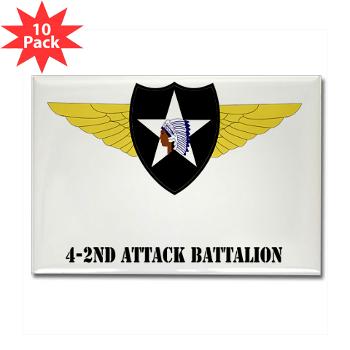 4B2AB - M01 - 01 - SSI - 4-2nd Attack Bn with Text Rectangle Magnet (10 pack) - Click Image to Close