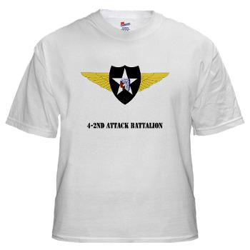 4B2AB - A01 - 04 - SSI - 4-2nd Attack Bn with Text White T-Shirt - Click Image to Close