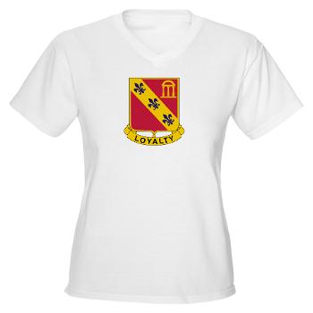 4B319R - A01 - 04 - 4th Battalion 319th Regiment Women's V-Neck T-Shirt