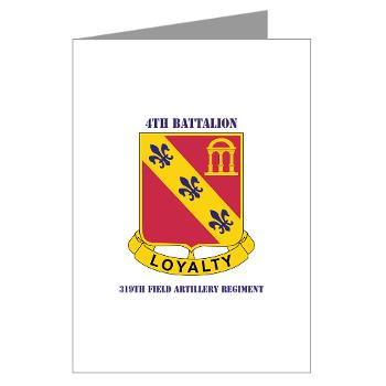 4B319R - M01 - 02 - 4th Battalion 319th Regiment with Text Greeting Cards (Pk of 10)