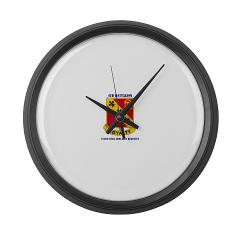 4B319R - M01 - 03 - 4th Battalion 319th Regiment with Text Large Wall Clock