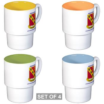 4B319R - M01 - 03 - 4th Battalion 319th Regiment with Text Stackable Mug Set (4 mugs)
