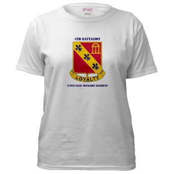 4B319R - A01 - 04 - 4th Battalion 319th Regiment with Text Women's T-Shirt