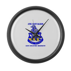 4B31IR - M01 - 03 - DUI - 4th Bn - 31st Infantry Regt with Text Large Wall Clock