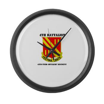 4B42FAR - M01 - 03 - DUI - 4th Bn - 42nd Field Artillery Regiment with Text Large Wall Clock