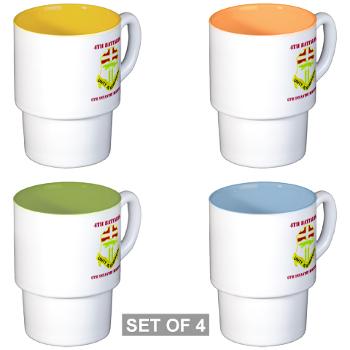4B6IR - M01 - 03 - DUI - 4th Bn - 6th Infantry Regiment with Text - Stackable Mug Set (4 mugs)