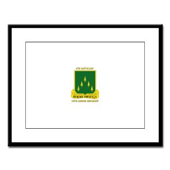 4B70AR - M01 - 02 - SSI - 4th Battalion 70th Armor Rgt with Text - Large Framed Print