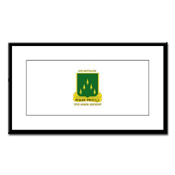 4B70AR - M01 - 02 - SSI - 4th Battalion 70th Armor Rgt with Text - Small Framed Print