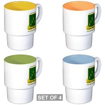 4B70AR - M01 - 03 - SSI - 4th Battalion 70th Armor Rgt with Text - Stackable Mug Set (4 mugs)