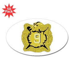 4B9IR - M01 - 01 - DUI - 4th Battalion - 9th Infantry Regiment Sticker (Oval 50 pk) - Click Image to Close