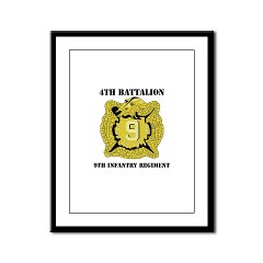 4B9IR - M01 - 02 - DUI - 4th Battalion - 9th Infantry Regiment with text Framed Panel Print
