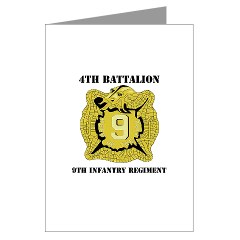 4B9IR - M01 - 02 - DUI - 4th Battalion - 9th Infantry Regiment with text Greeting Cards (Pk of 10) - Click Image to Close