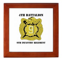 4B9IR - M01 - 03 - DUI - 4th Battalion - 9th Infantry Regiment with text Keepsake Box