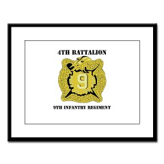 4B9IR - M01 - 02 - DUI - 4th Battalion - 9th Infantry Regiment with text Large Framed Print