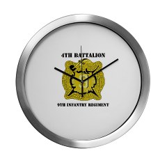4B9IR - M01 - 03 - DUI - 4th Battalion - 9th Infantry Regiment with text Modern Wall Clock