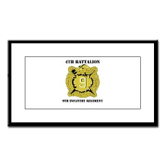 4B9IR - M01 - 02 - DUI - 4th Battalion - 9th Infantry Regiment with text Small Framed Print