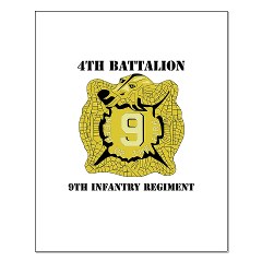 4B9IR - M01 - 02 - DUI - 4th Battalion - 9th Infantry Regiment with text Small Poster