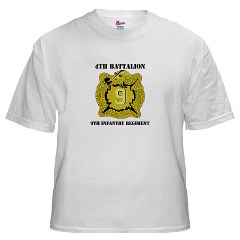 4B9IR - A01 - 04 - DUI - 4th Battalion - 9th Infantry Regiment with text White T-Shirt - Click Image to Close