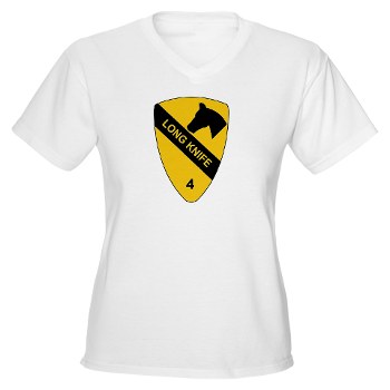 4BCT - A01 - 04 - DUI - 4th Heavy BCT - Long Knife - Women's V-Neck T-Shirt - Click Image to Close